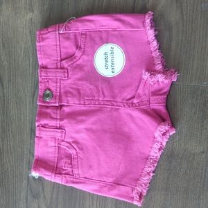 Girls fuchsia shorts with extra stretch